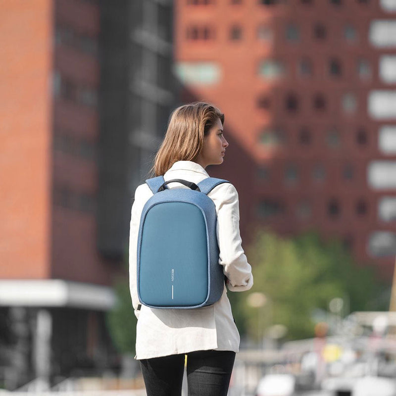 XD Design Bobby Hero Small Anti Theft Laptop Backpack with USB Port, Light Blue