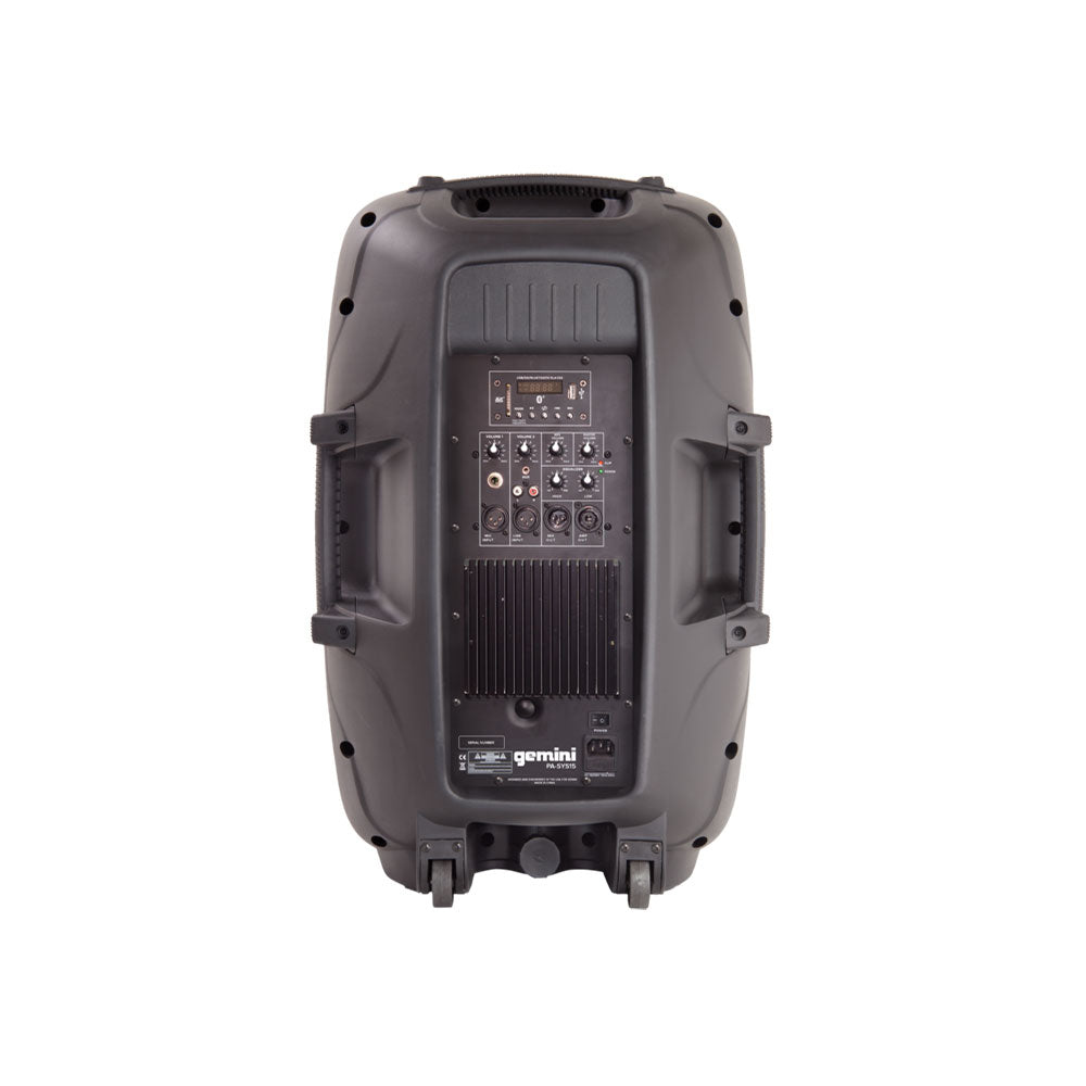 Gemini PA SYS15 Dual 15 Inch Speaker Package with Stainless Steel Stands & Mic