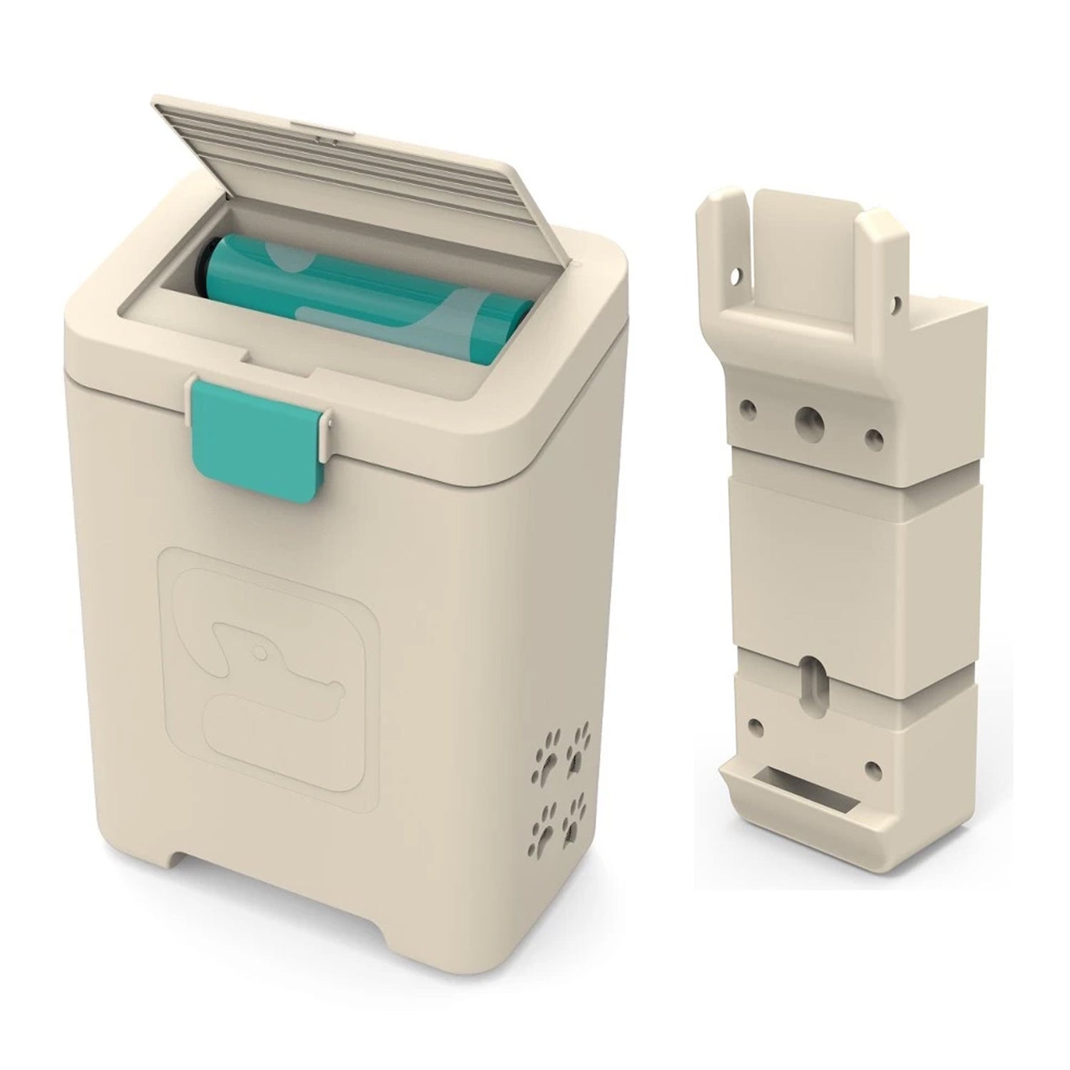 PawPail Outdoor Dual Vent Pet Waste Station Pail with Lid & Mounting System