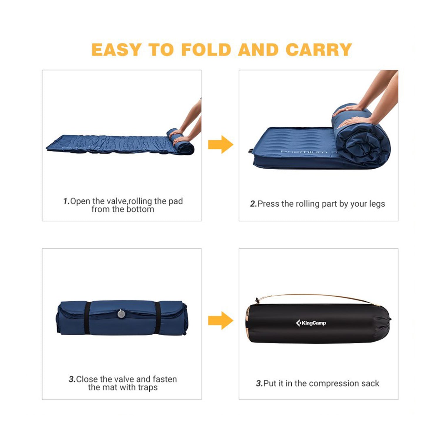 Single Self Inflating Camping Sleeping Mat with Carrying Bag (Open Box) - VMInnovations