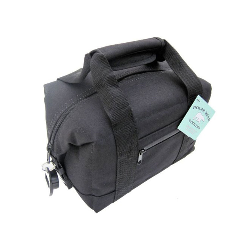 Polar Bear 6-Can Capacity TPU Double Coated Soft Nylon Cooler, Black (Open Box)
