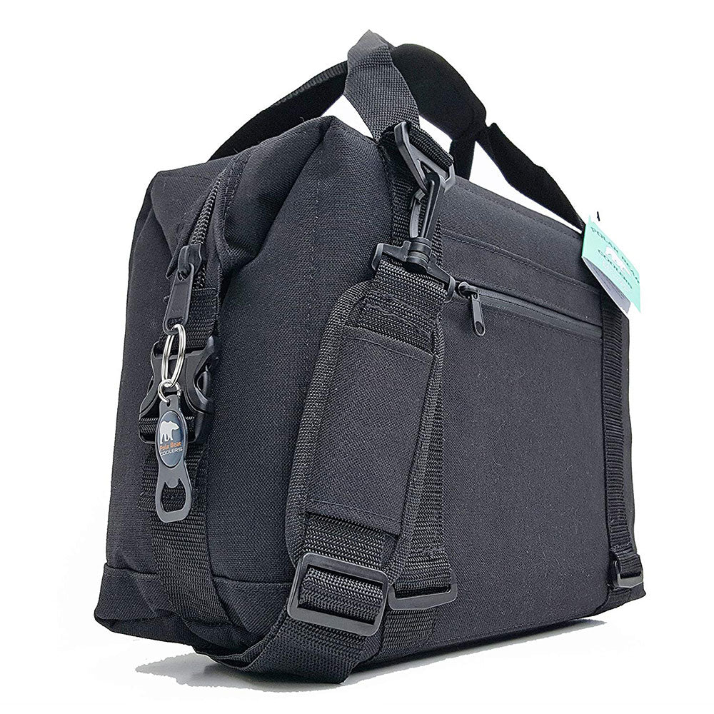 Polar Bear Coolers 12 Pack Light Nylon Soft Cooler with Strap, Black (Open Box)