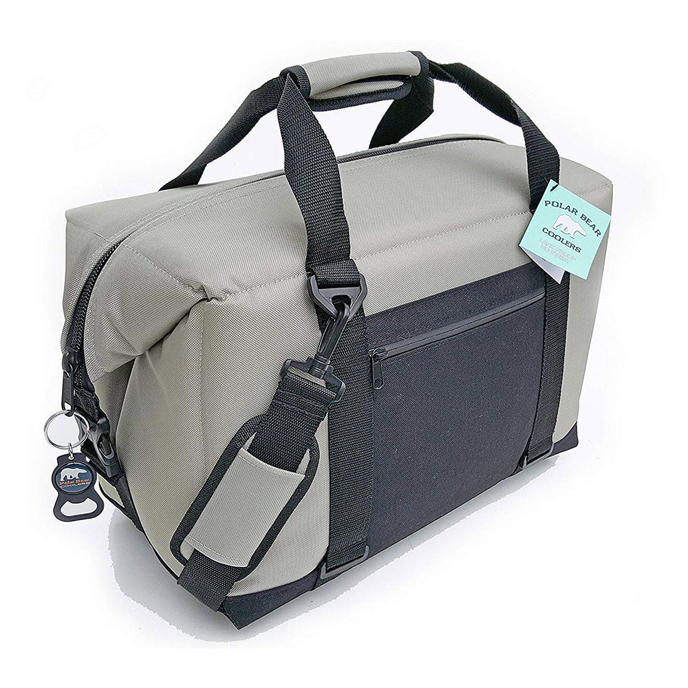 Polar Bear Coolers 24 Pack Light Nylon Soft Cooler with Strap, Silver (Open Box)