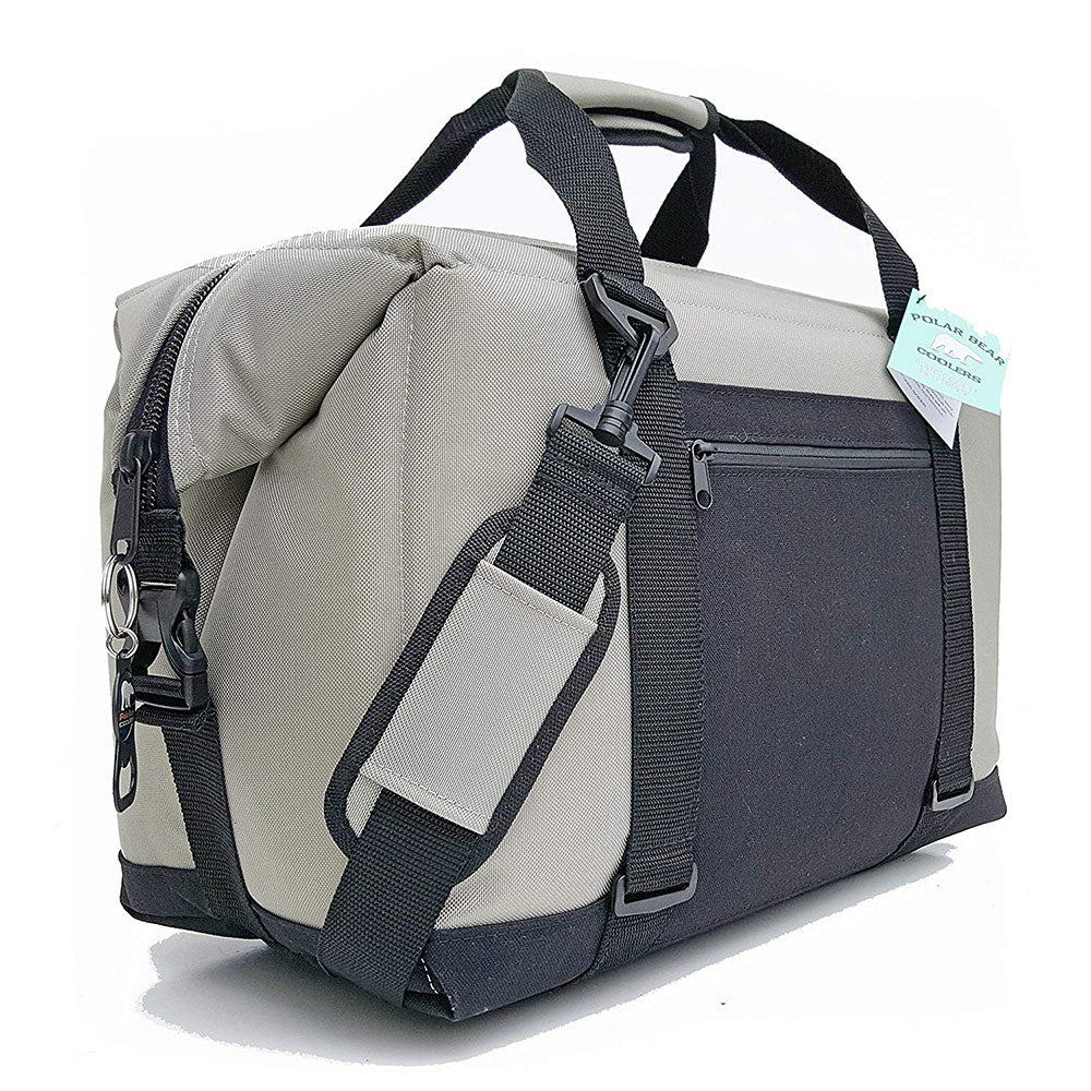 Polar Bear Coolers 24 Pack Light Nylon Soft Cooler with Strap, Silver (Open Box)