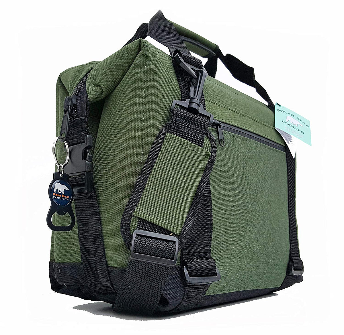Polar Bear Coolers 12 Pack Light Nylon Soft Cooler with Strap, Green (Open Box)