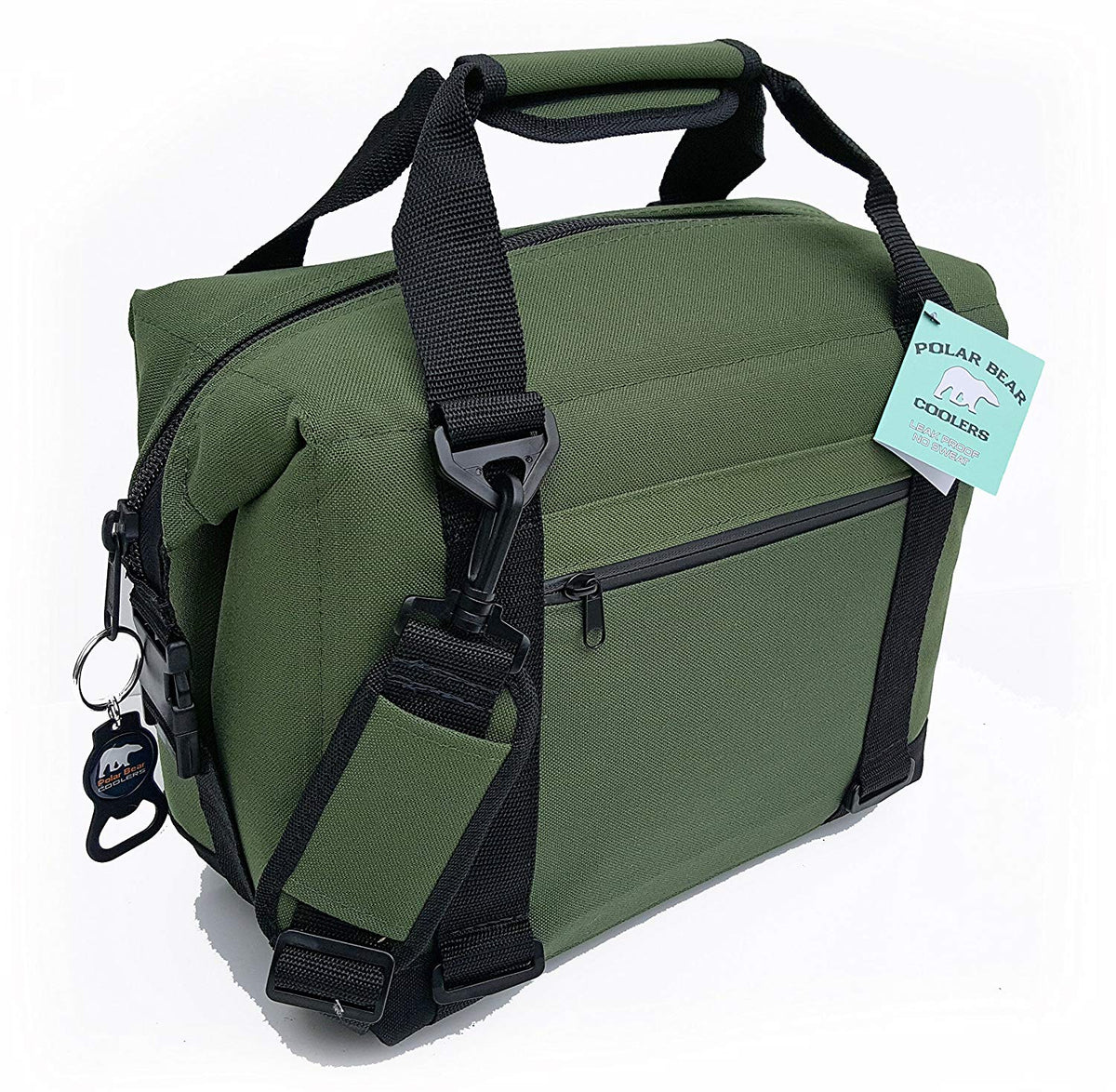 Polar Bear Coolers 12 Pack Light Nylon Soft Cooler with Strap, Green (Open Box)