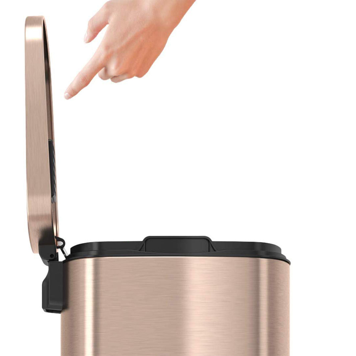 iTouchless 13.2 Gallon Odor Control Step Garbage Trash Can, Rose Gold (Open Box)