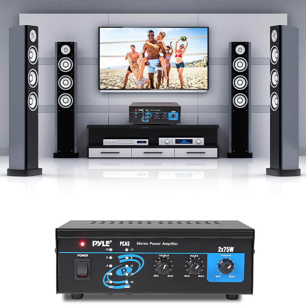 Pyle PCA3 150 Watt Stereo Sound Speaker Amplifier Receiver Home Audio System