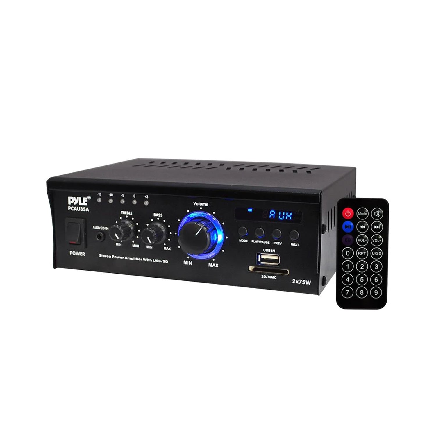 Pyle PCAU35A 2 Channel 75 Watt Home Theater Stereo Power Amplifier (2 Pack)