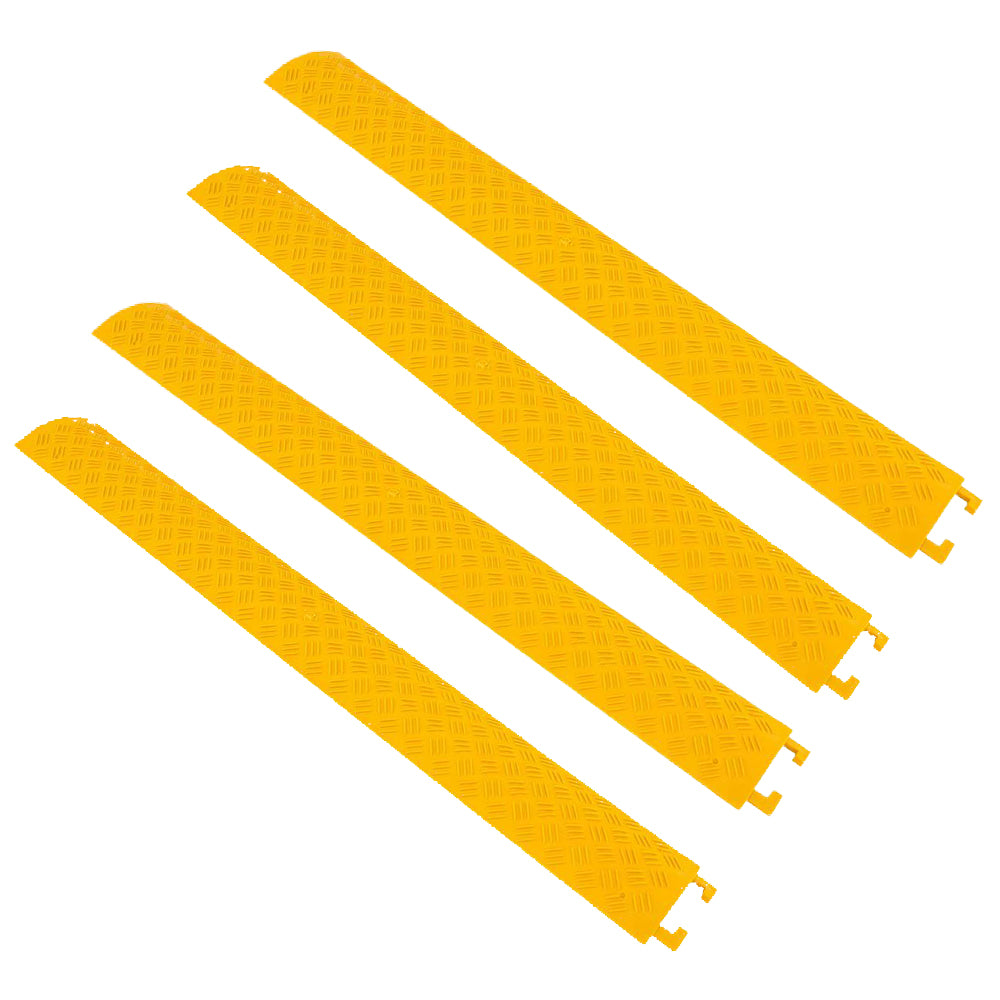 Pyle 40" Cable Wire Protector Cover Ramp for Floor Cord Safety, Yellow (4 Pack) - VMInnovations