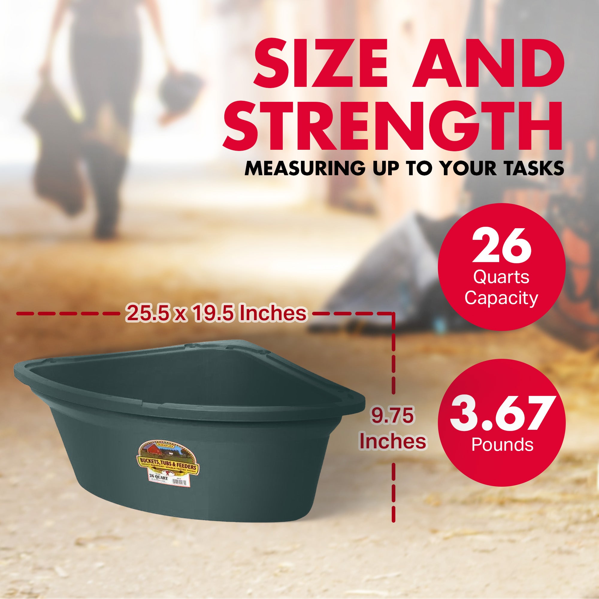 Little Giant 26 Qt Hanging Corner Livestock Feeder Bucket, Green (Open Box) - VMInnovations