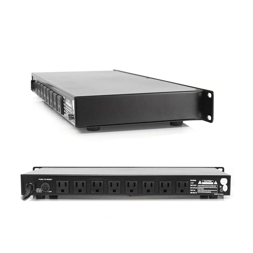 Pyle PCO800 1800 Watt Mount Rack Power Conditioner Surge Protector w/ 8 Outlets - VMInnovations