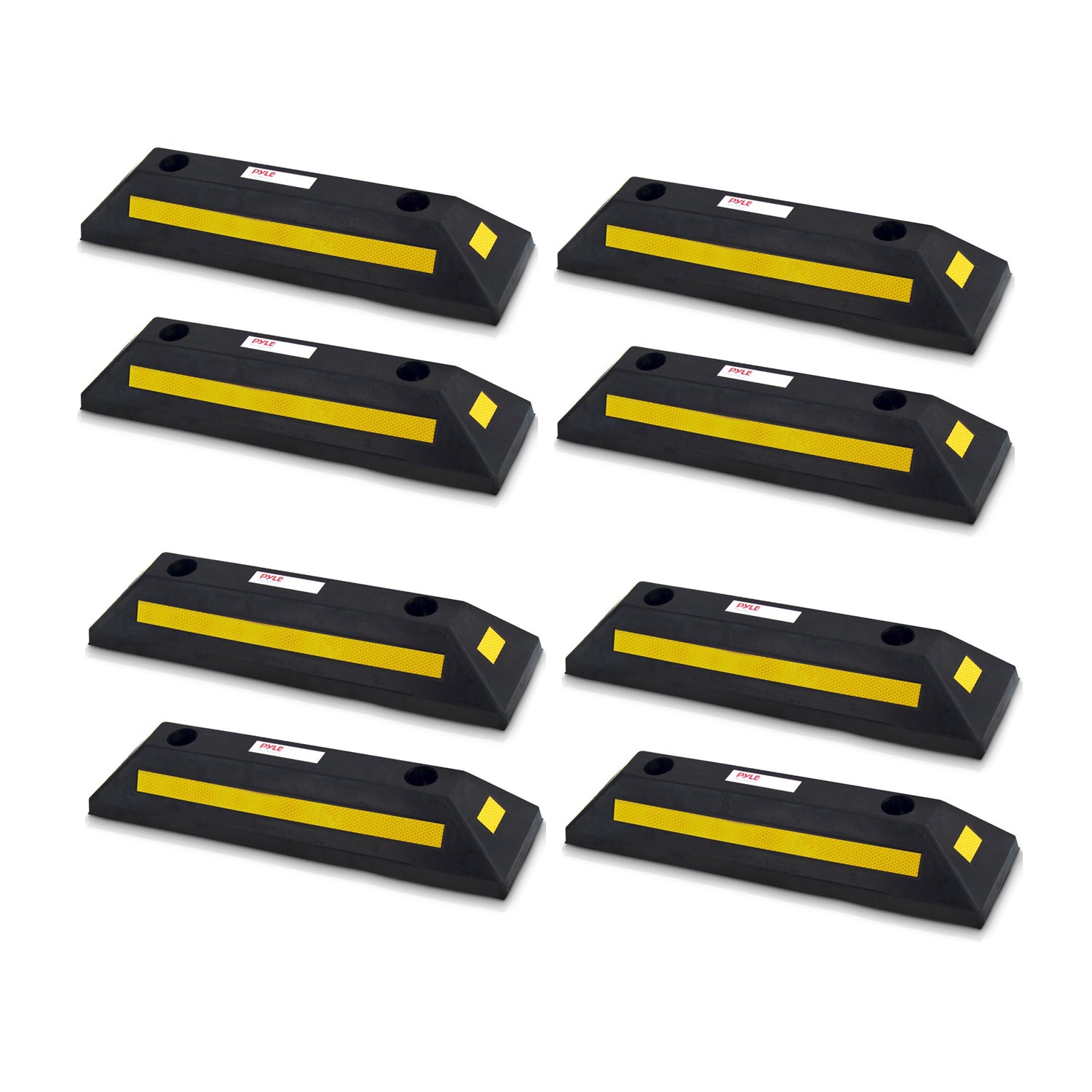 Pyle PCRSTP22 22" Car/Truck Vehicle Driveway Parking Wheel Stop Block (4 Pairs)