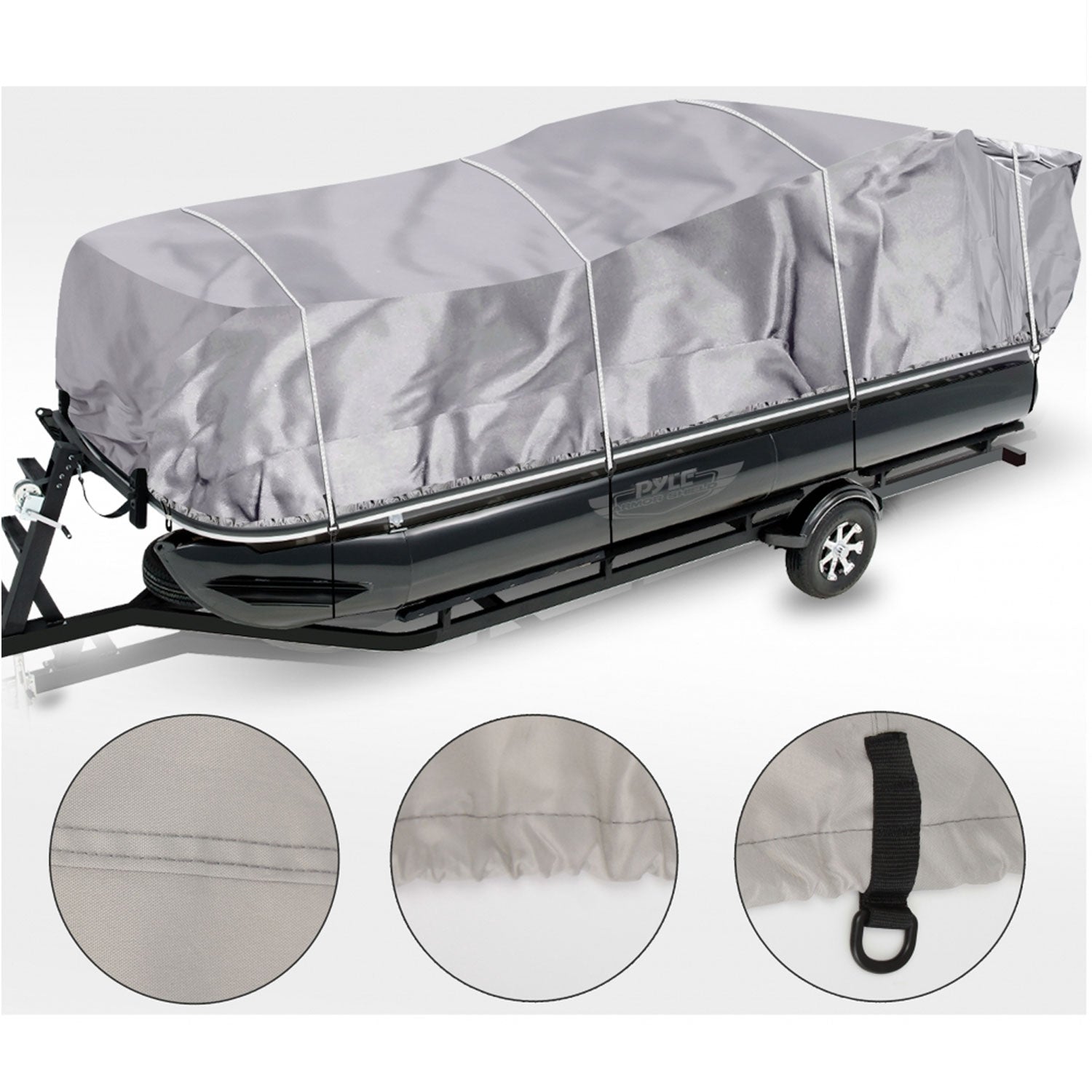 Pyle PCVHP440 17 to 20 Foot Armor Shield Pontoon Boat Protective Cover Accessory - VMInnovations