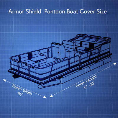 Pyle PCVHP440 17 to 20 Foot Armor Shield Pontoon Boat Protective Cover Accessory