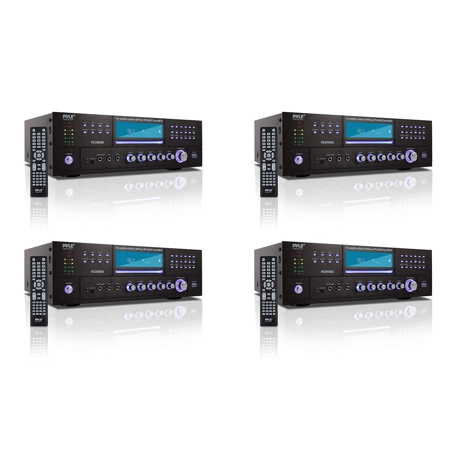 Pyle Home Theater Preamplifier Bluetooth Audio & Video Stereo Receiver (4 Pack) - VMInnovations