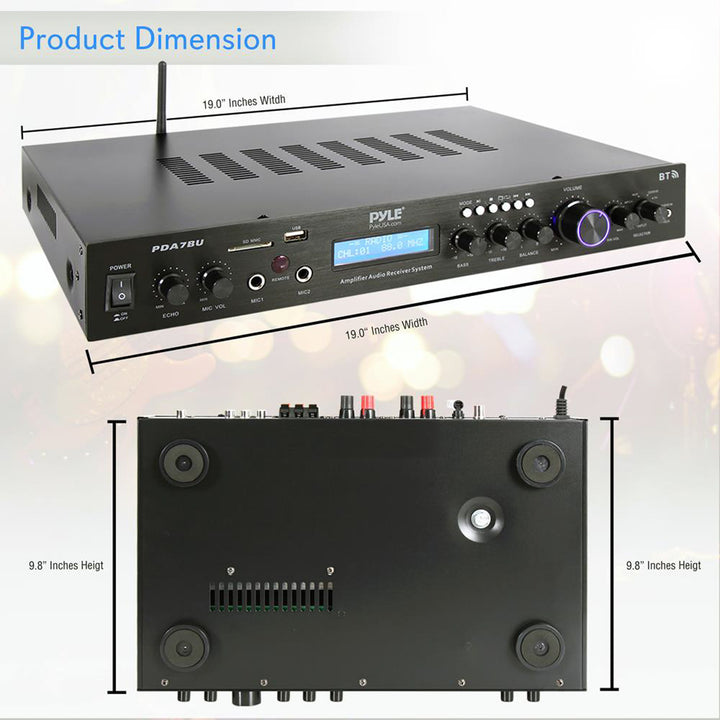 Pyle PDA7BU 200 Watt Home Theater Amplifier Bluetooth Receiver Sound System - VMInnovations