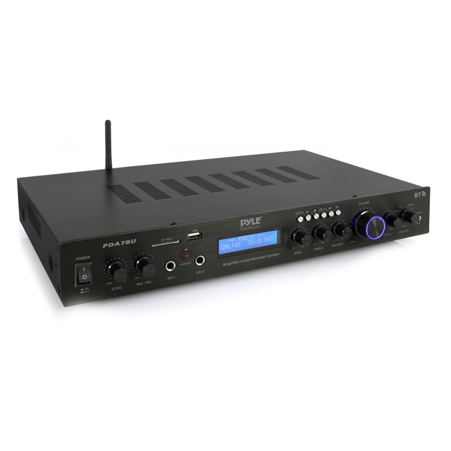 Pyle PDA7BU 200W Home Theater Amplifier Bluetooth Receiver Sound System (2 Pack)