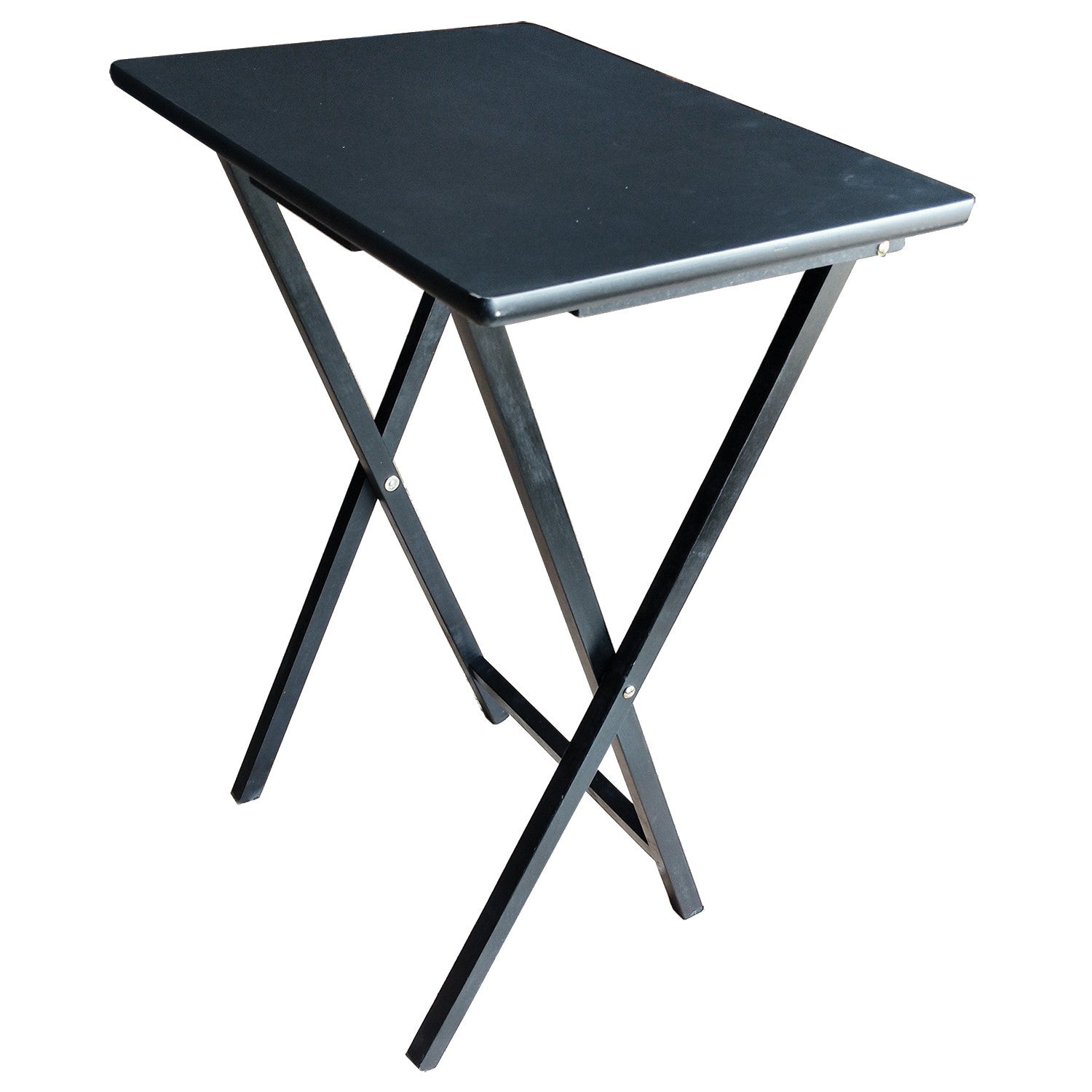 Plastic Development Group Folding Table 5 Piece Wood TV Tray Set, Black (Used) - VMInnovations