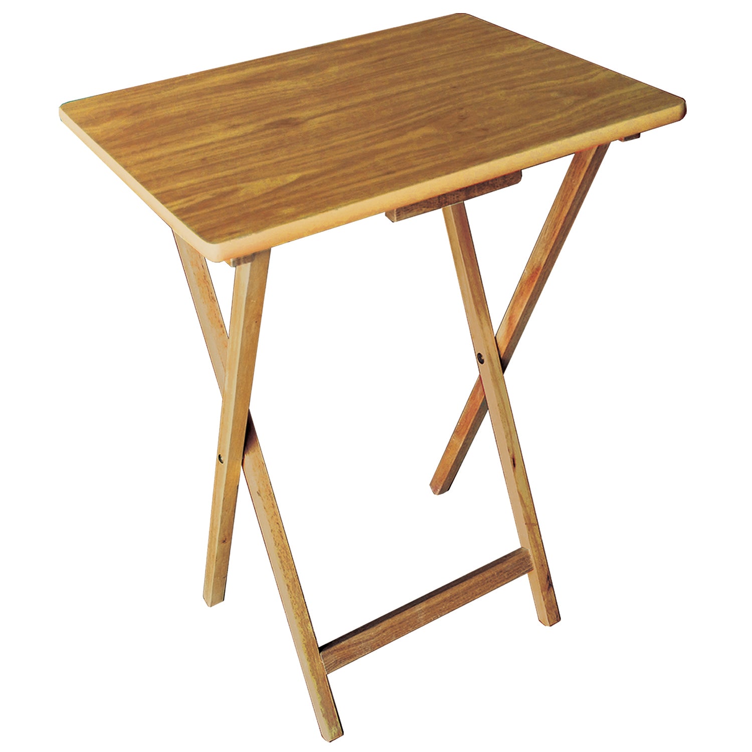Plastic Development Group Folding 5 Piece Wooden TV Tray Set, Natural (Open Box) - VMInnovations