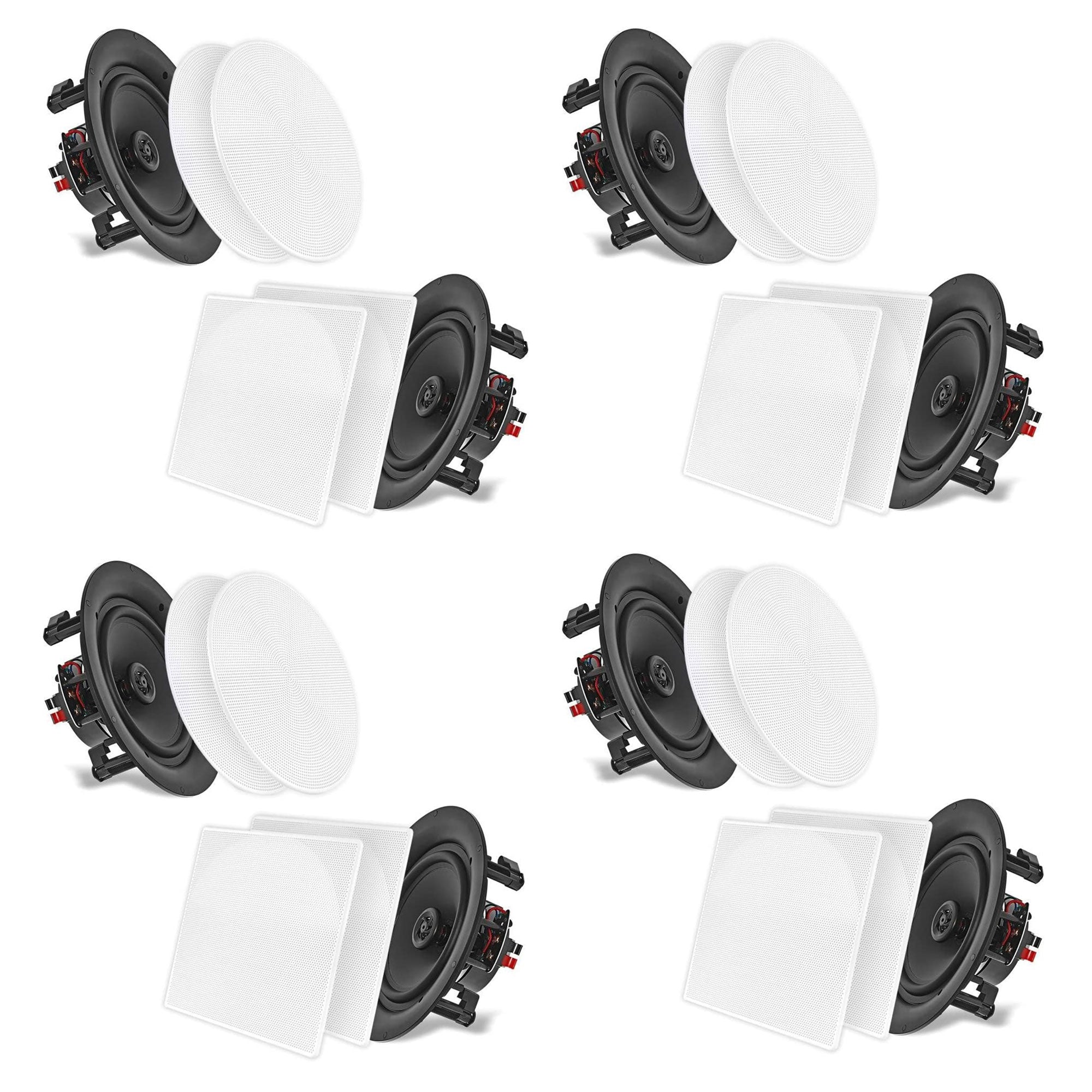 Pyle 10 Inch 250 Watt In Ceiling Wall 2 Way Flush Speaker System Pair (4 Pack) - VMInnovations