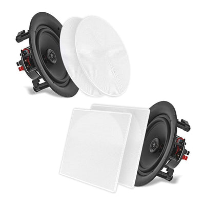 Pyle 10 Inch 250 Watt In Ceiling Wall 2 Way Flush Speaker System Pair (4 Pack)