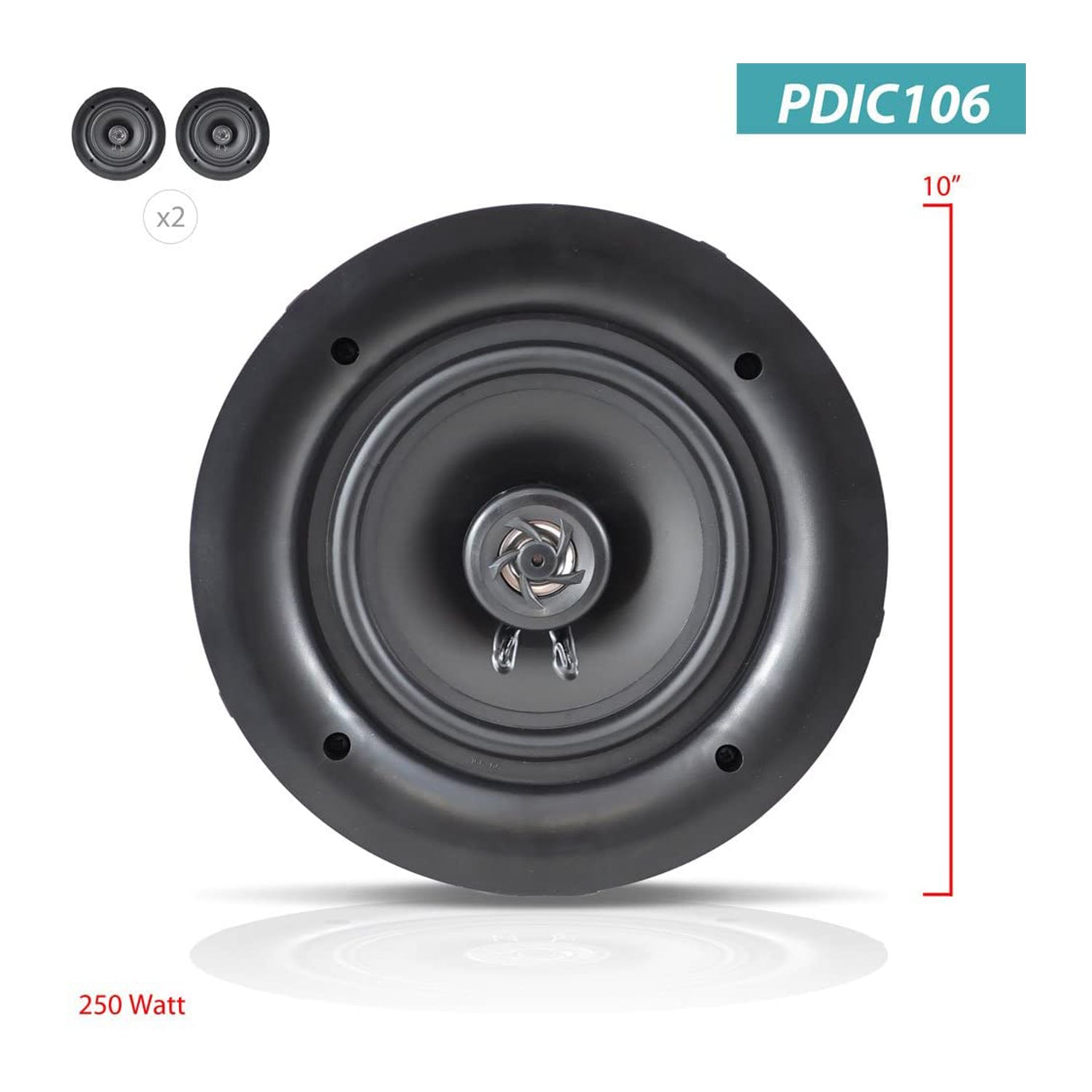 Pyle 10 Inch 250 Watt In Ceiling Wall 2 Way Flush Speaker System Pair (4 Pack) - VMInnovations