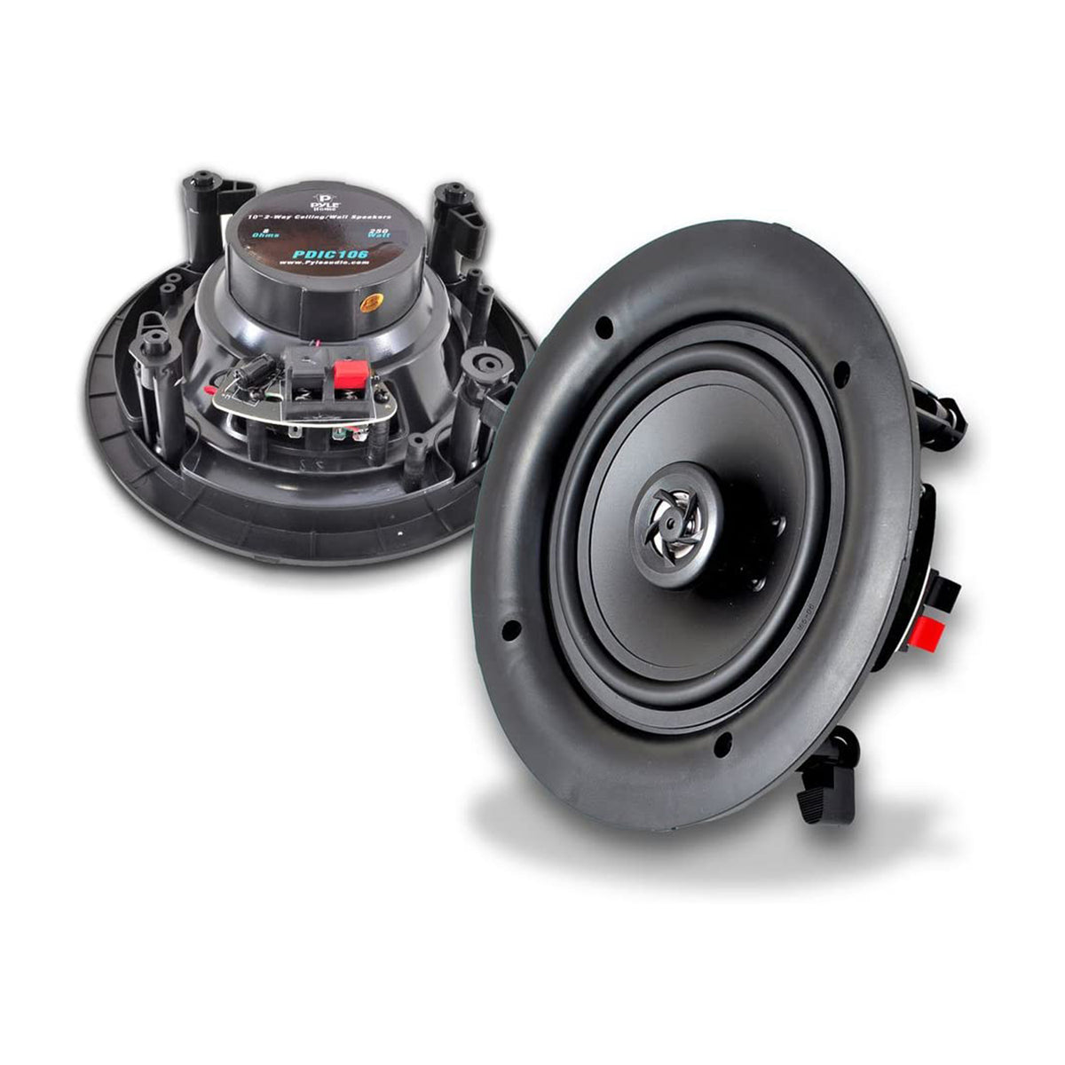 Pyle 10 Inch 250 Watt In Ceiling Wall 2 Way Flush Speaker System Pair (2 Pack)
