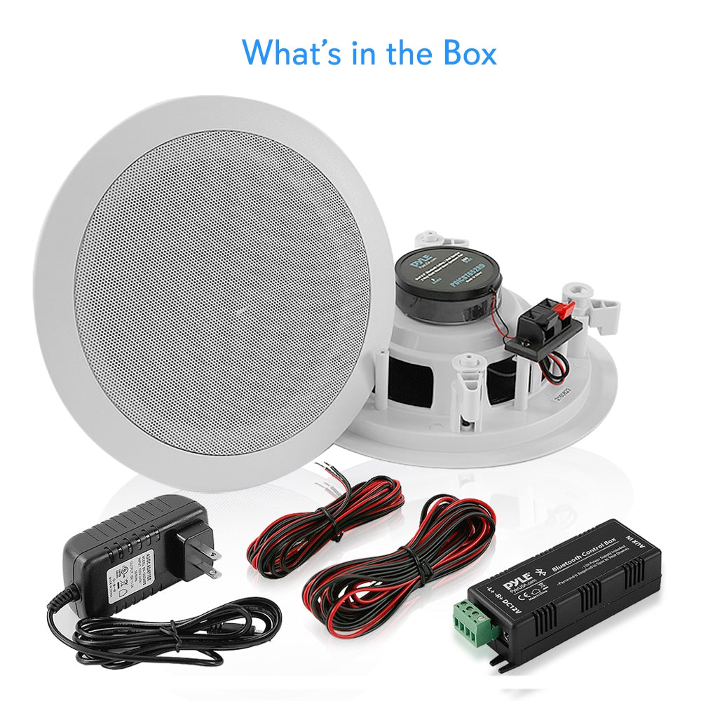 Pyle PDICBT552RD Flush Wall/Ceiling Mount 2 Way Bluetooth Speaker System Pair - VMInnovations