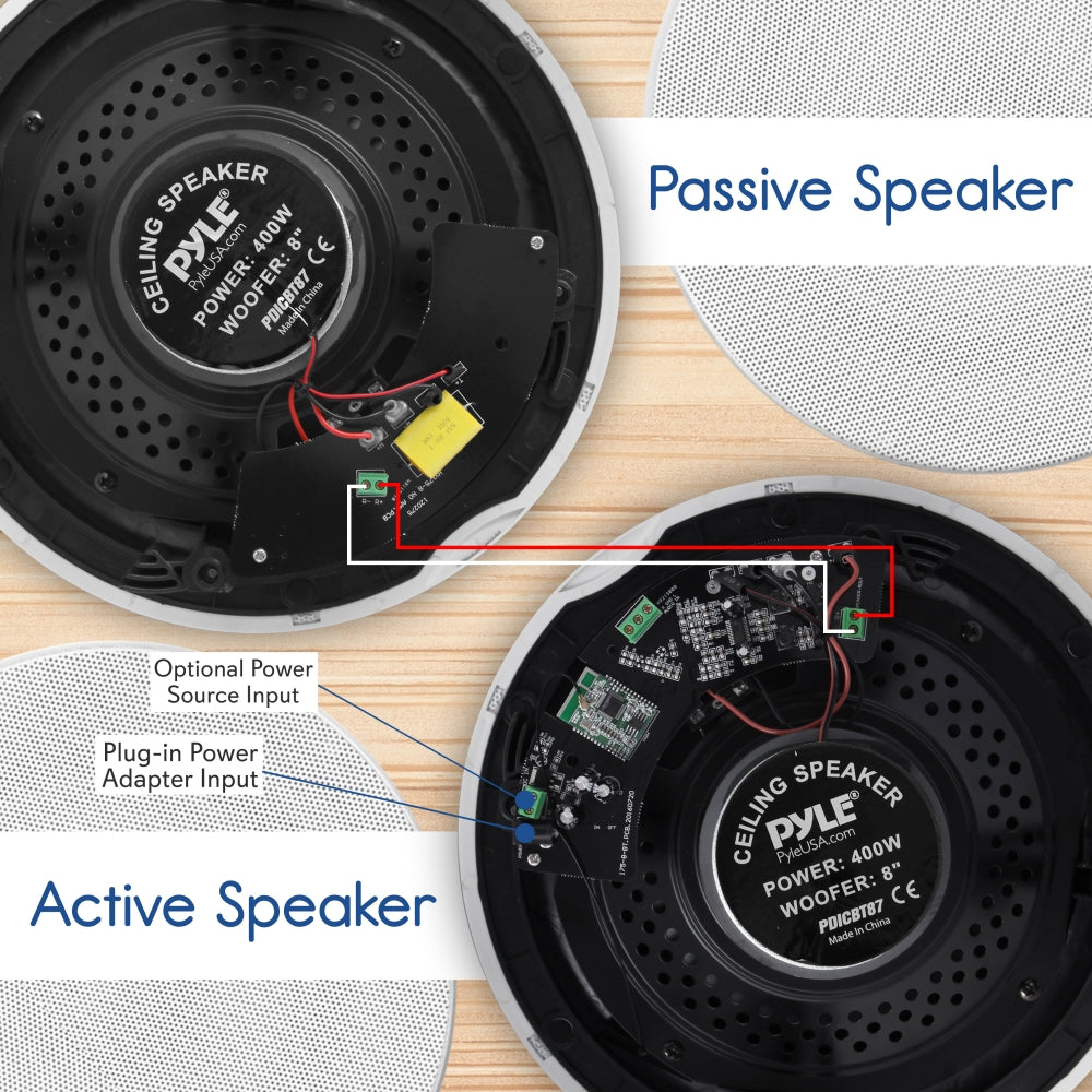 Pyle Audio 6.5" 2 Way Flush Ceiling/Wall Mount Bluetooth Speakers, Pair (2 Pack) - VMInnovations