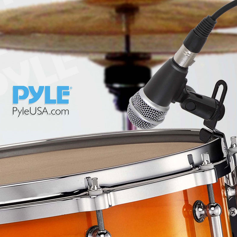 Pyle PDKM12 Wired Drum and Instrument Microphone Kit with XLR Cables (4 Pack)