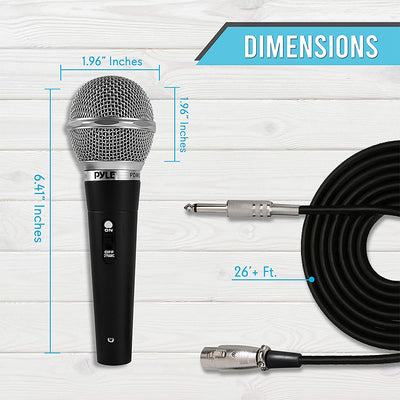 Pyle Professional Dynamic Handheld Microphones, Set of 3, Black (Refurbished)