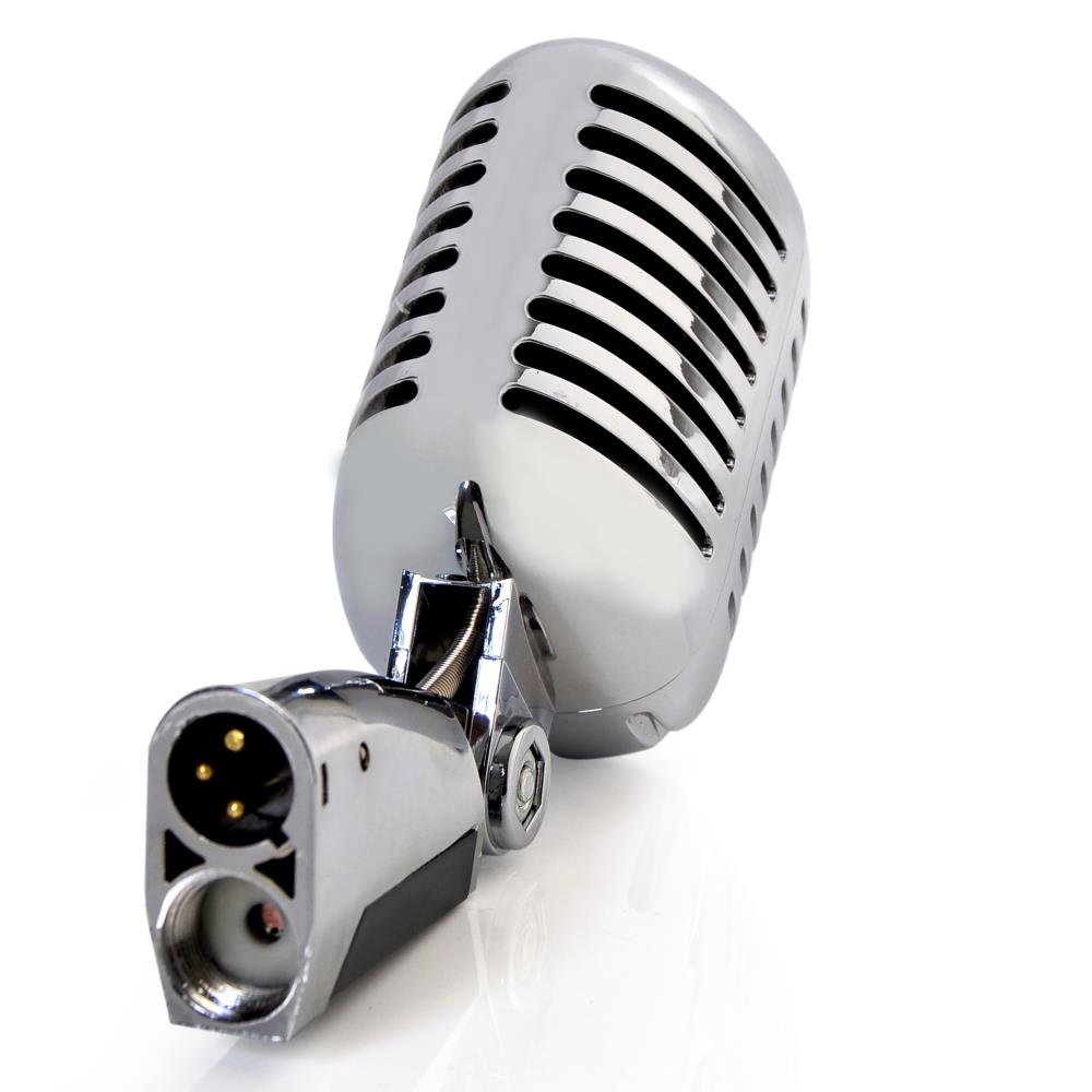 Pyle Classic Retro Vintage Style Microphone and Swing Stand, Silver (Open Box) - VMInnovations