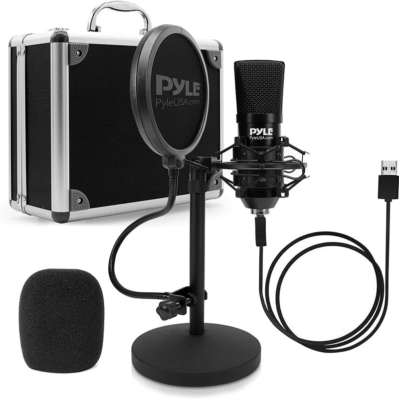 Pyle PDMIKT120 Pro Audio Recording Computer Microphone Kit with Case (2 Pack)