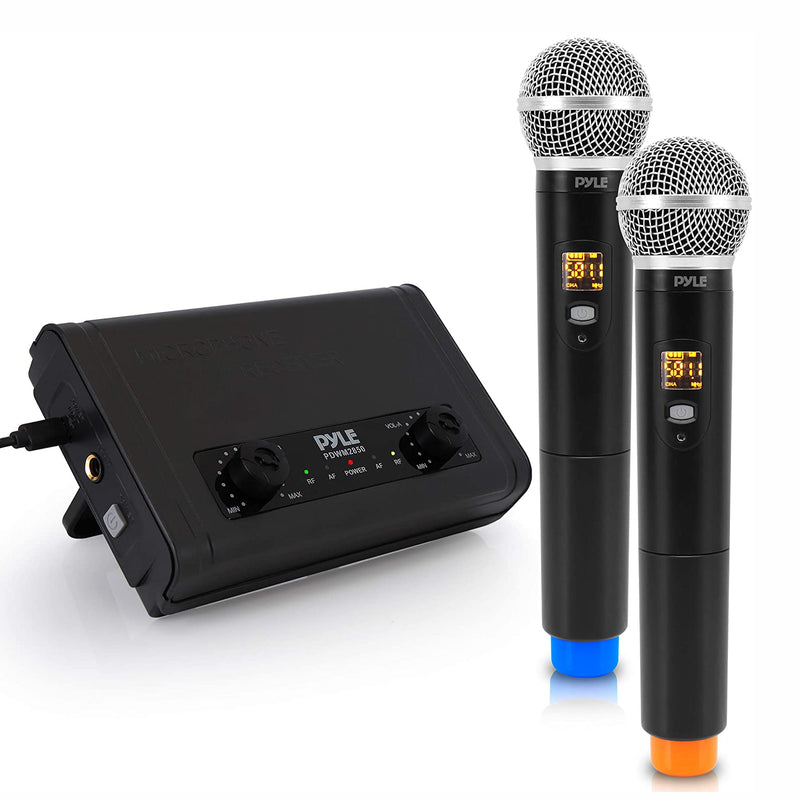 Pyle PDWM2850 Dual Channel Wireless Desktop Microphone Receiver System (2 Pack)