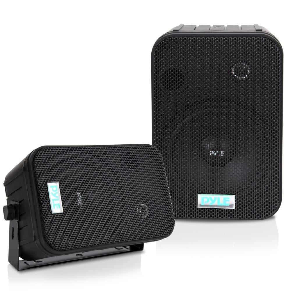 Pyle Waterproof Indoor Outdoor 6.5 Inch Speaker System, Black (2 Pack)(Open Box)