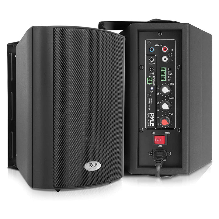 Pyle PDWR53BTBK Bluetooth Indoor Outdoor 5.25 In Speaker System, Black (2 Pack) - VMInnovations