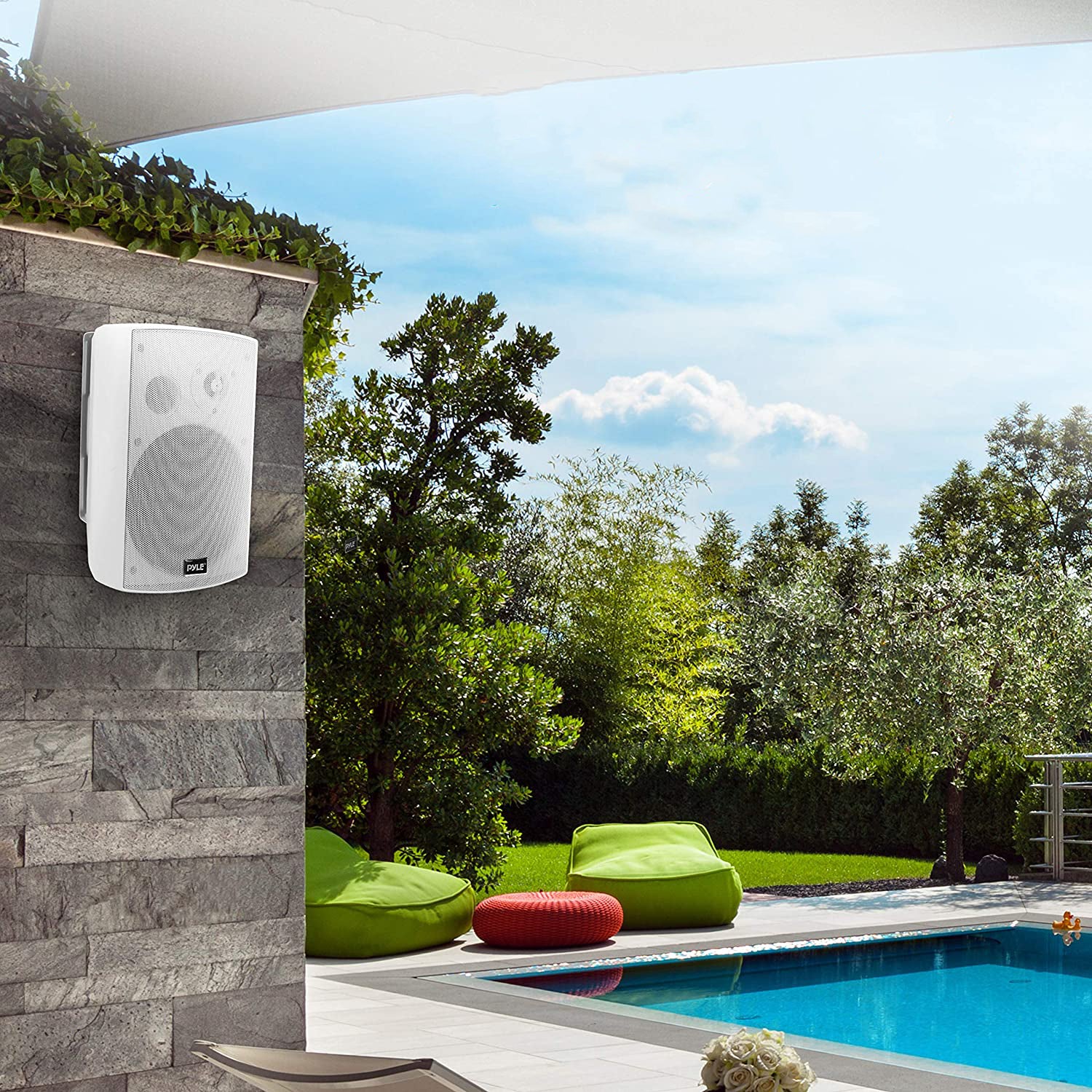 Pyle Bluetooth Indoor Outdoor 6.5 Inch Speaker System, White (2 Pack)(For Parts) - VMInnovations