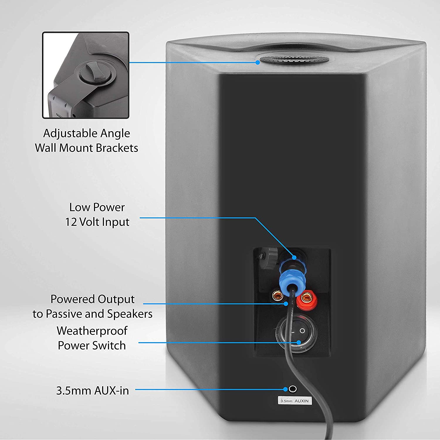 Pyle Audio Wall Mount 6.5" Waterproof Bluetooth Indoor & Outdoor Speaker System - VMInnovations