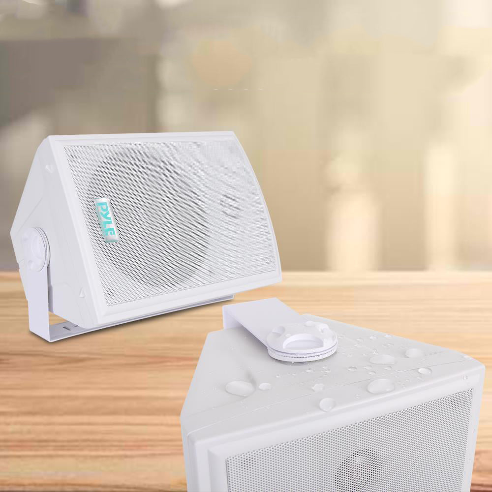 Pyle PDWR63 Waterproof Indoor Outdoor 6.5" 350W Speaker System, White (2 Pack) - VMInnovations
