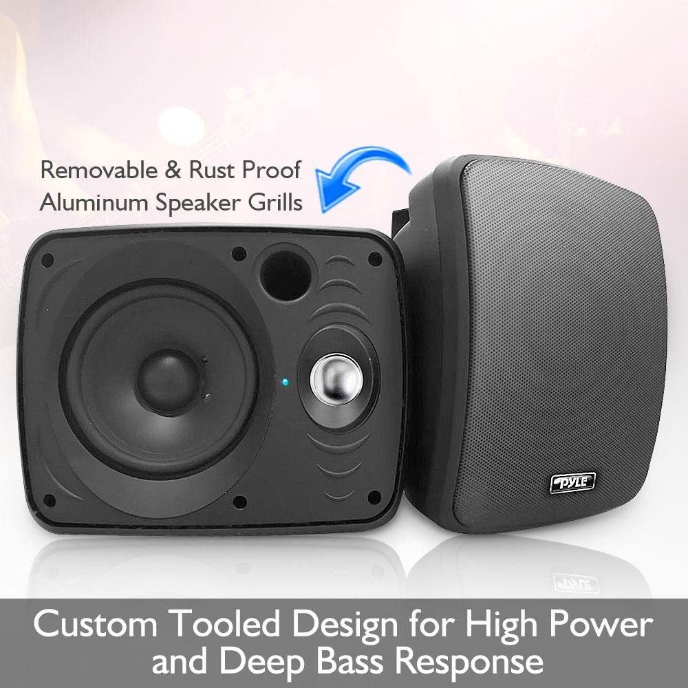 Pyle Audio 6.5 Inch Waterproof Bluetooth Indoor & Outdoor Speaker, Black (Pair)