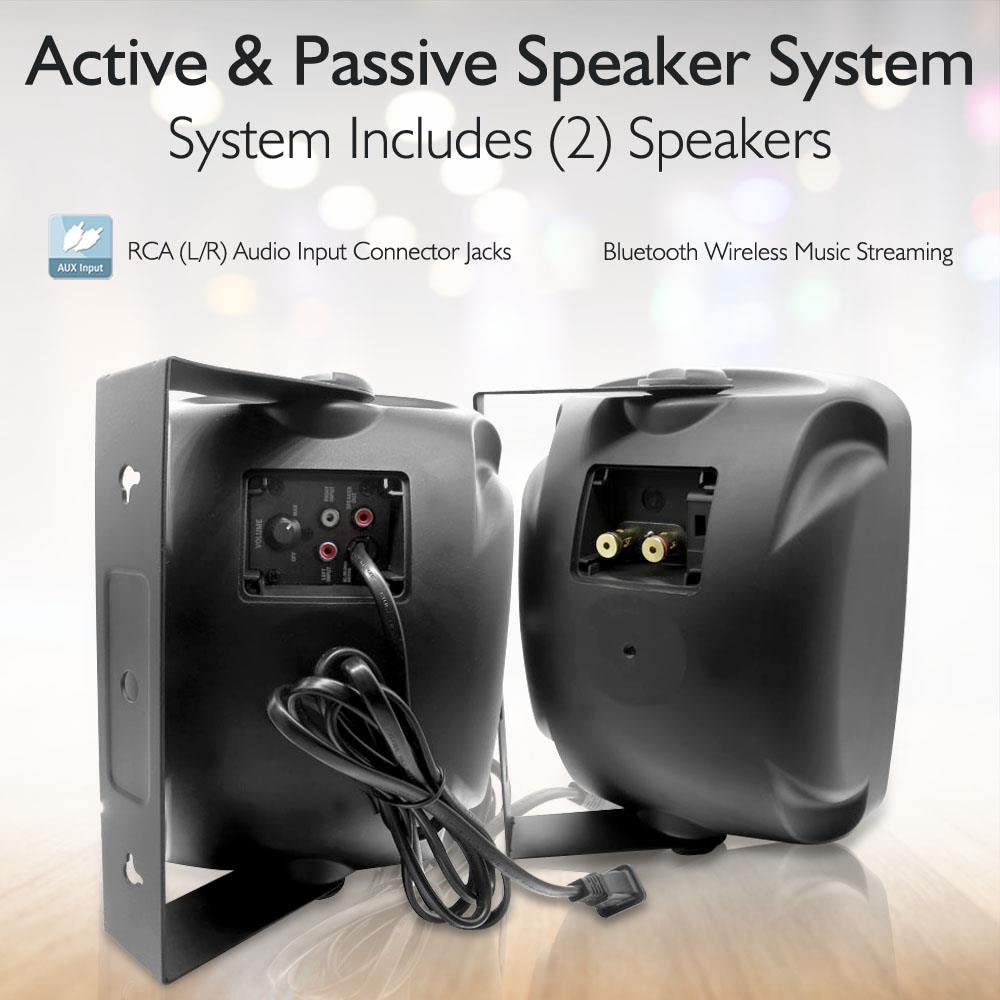 Pyle Audio 6.5 Inch Waterproof Bluetooth Indoor & Outdoor Speaker, Black (Pair)