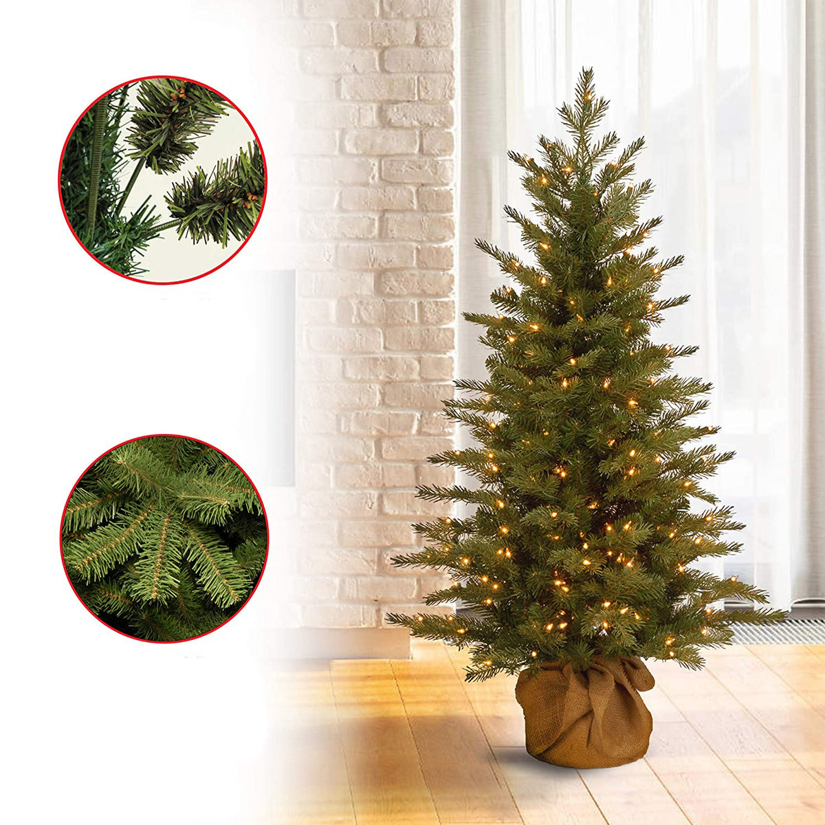 National Tree Company Nordic Spruce 4' Clear Prelit Artificial Christmas Tree