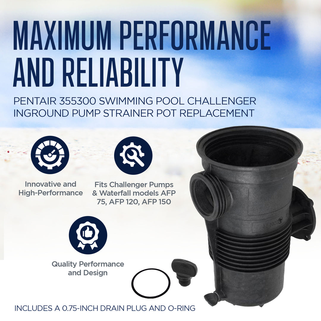 Pentair 355300 Swimming Pool Challenger Inground Pump Strainer Pot Replacement - VMInnovations