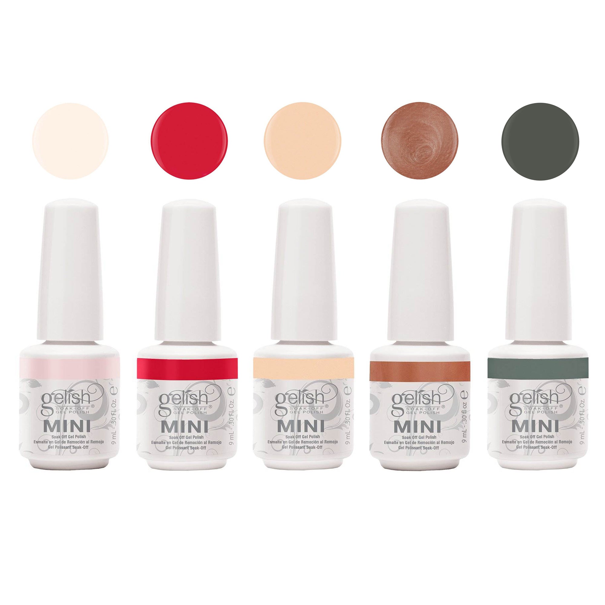 Gelish 18G Gel LED Light + Mini Basix Gel Nail Polish Kit + 5 Pack Gel Polish - VMInnovations
