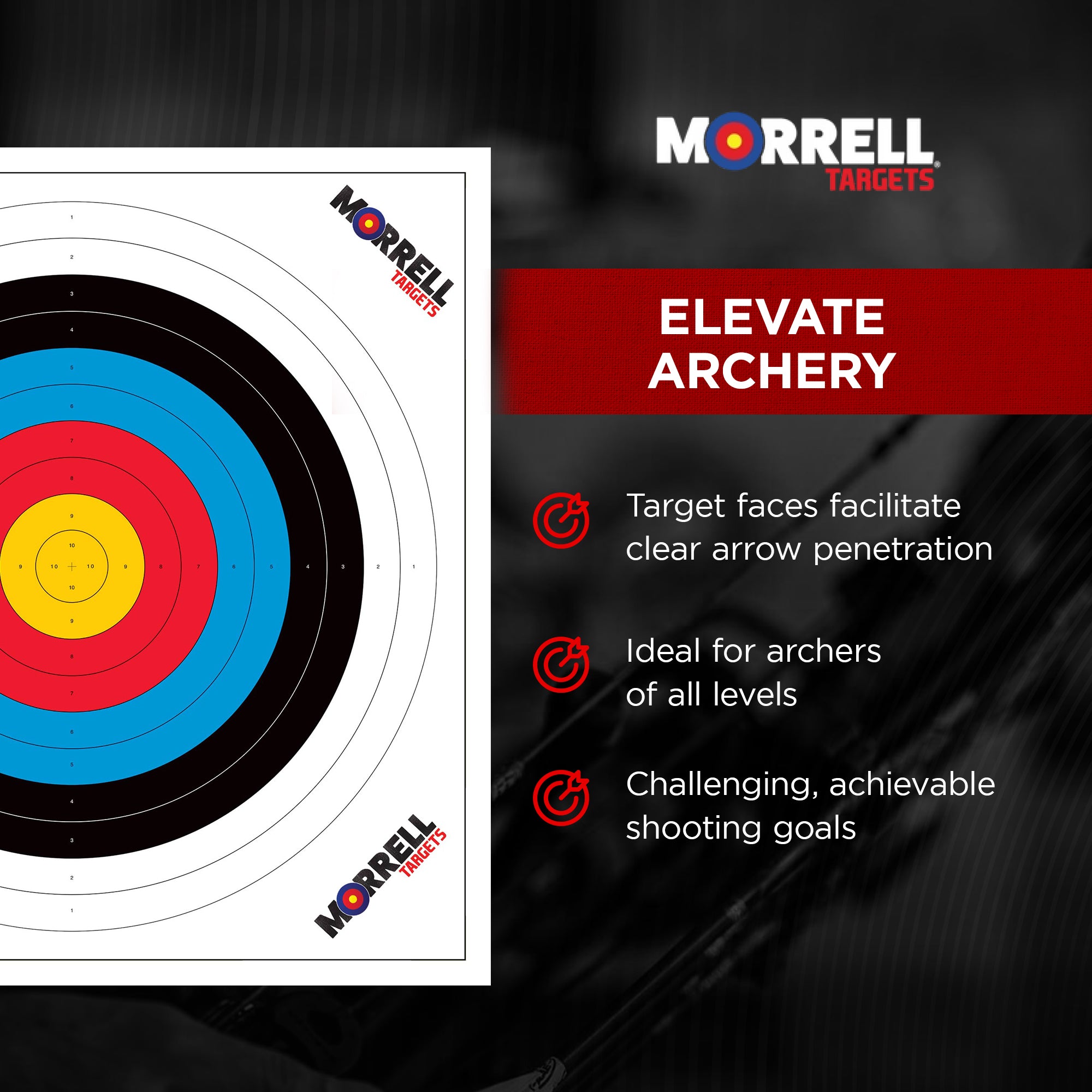 Morrell Targets 80 Cm Paper Archery Target Face with Heavy Card Stock (Open Box)