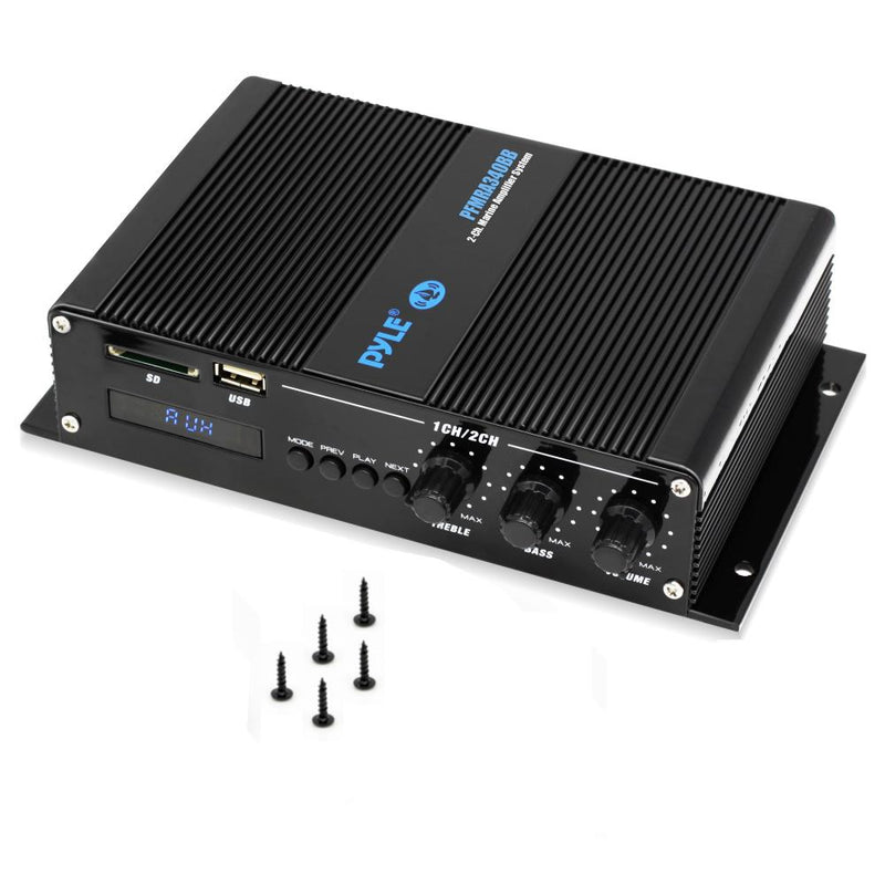 Pyle 2 Channel 200 Watt Marine Amp Amplifier Receiver Sound System (2 Pack)