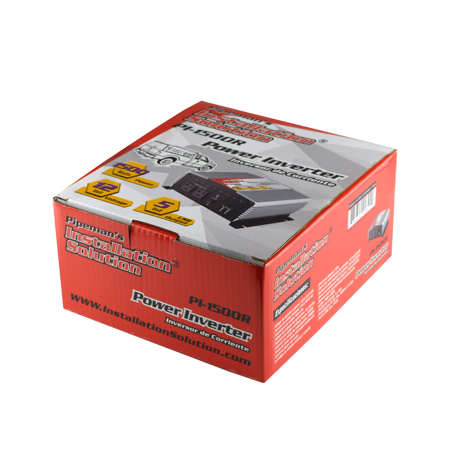AudioPipe Pipemans 1500W Max DC Plug USB 12V Car Audio Power Inverter (2 Pack)
