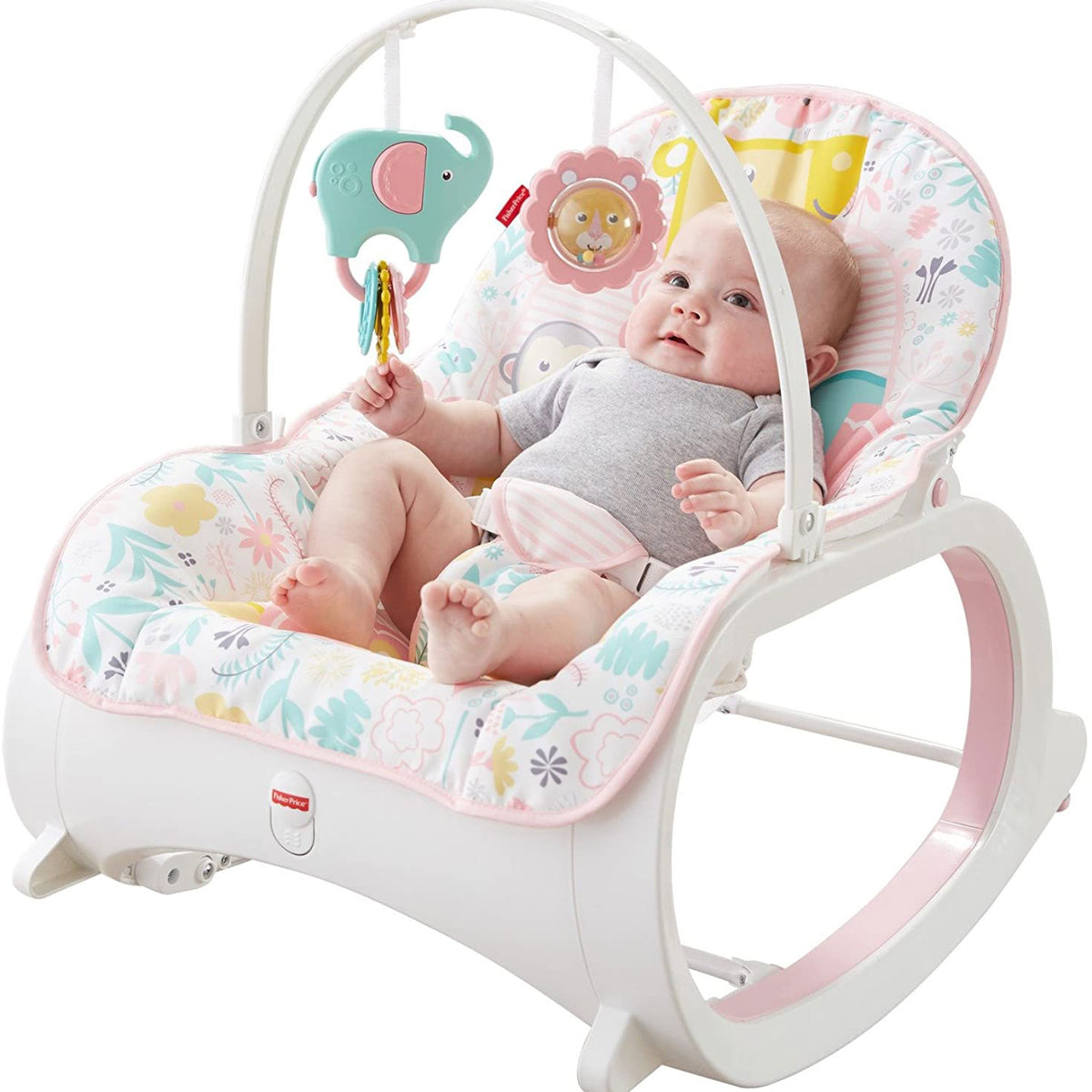 Fisher-Price Portable Vibrating Newborn to Toddler Rocking Chair Seat, Pink - VMInnovations