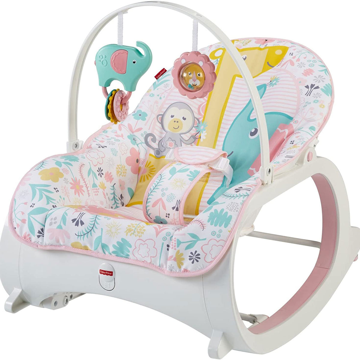Fisher-Price Portable Vibrating Newborn to Toddler Rocking Chair Seat, Pink - VMInnovations